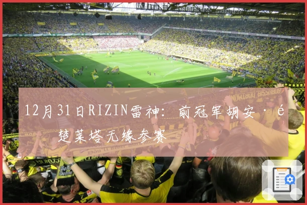 12月31日RIZIN雷神：前冠军胡安·阿楚莱塔无缘参赛